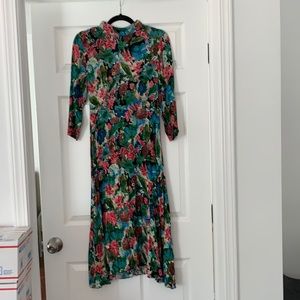 Open Back floral midi dress